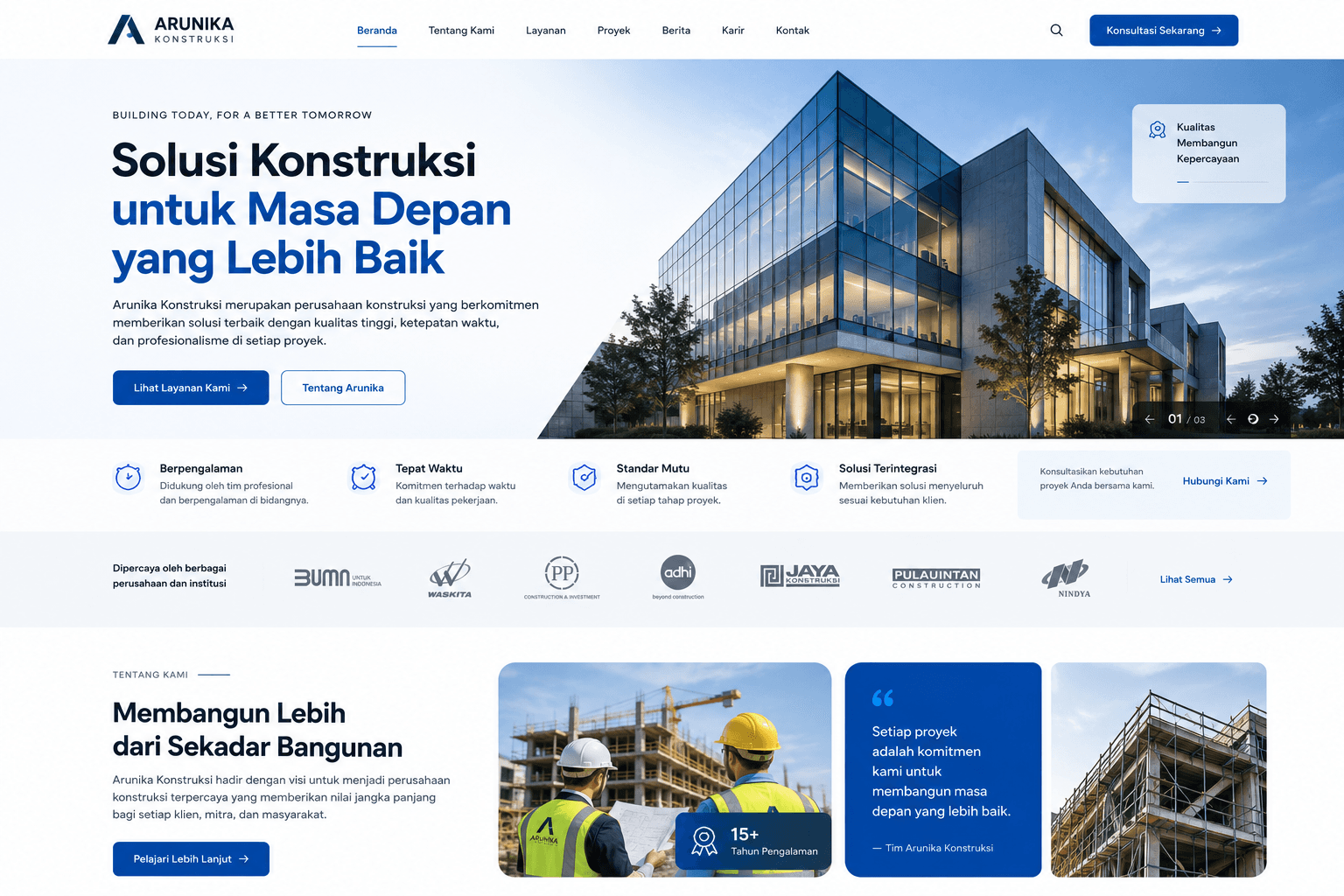 Preferensi desain website Industrial Professional